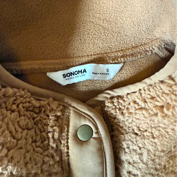 Sonoma Tan Teddy Jacket with Button Closure - Picture 4 of 6